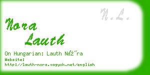 nora lauth business card